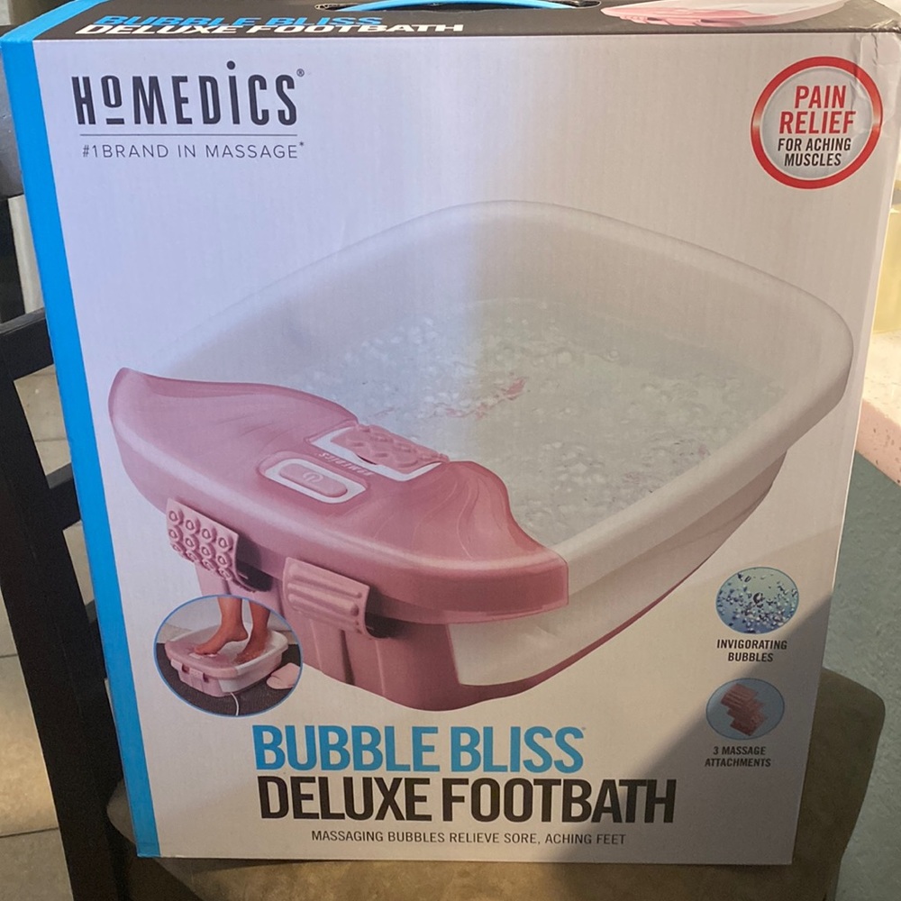 Homedics Bubble Bliss Deluxe-Foot Spa, Heat Maintenance, Raised Nodes,